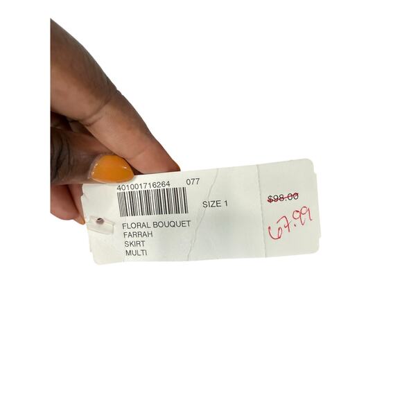 Chico's Skirt Pink Floral Bouquet Whimsical Y2K Fairy Semi Sheer Silk Medium - Picture 3 of 11